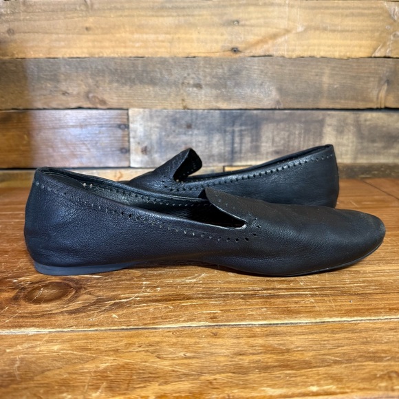 Birdies Starling Leather Loafer Flat Women 12 Black Laser Cut‎ Slip On Shoe - Picture 9 of 10